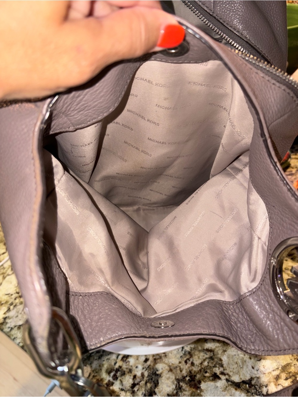 Michael Kors Black Pebbled Leather Shoulder Hobo with Chain Detail - Picture 4 of 8